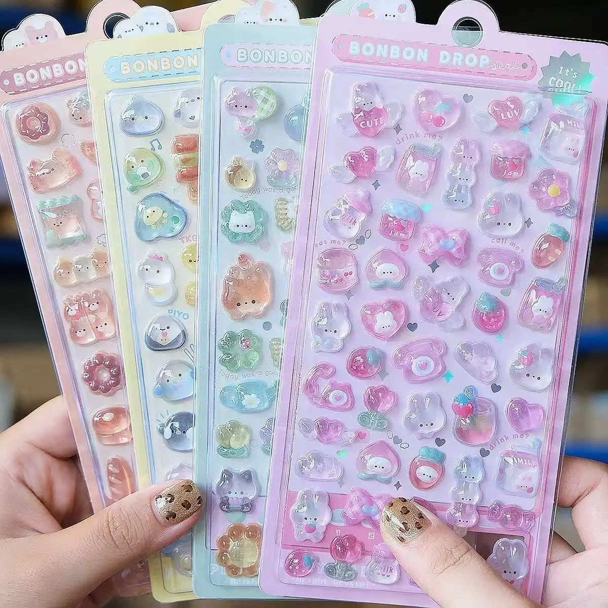 Wall Sticker - =-=2027Stiker Resin Jelly 3D Kawaii Lucu