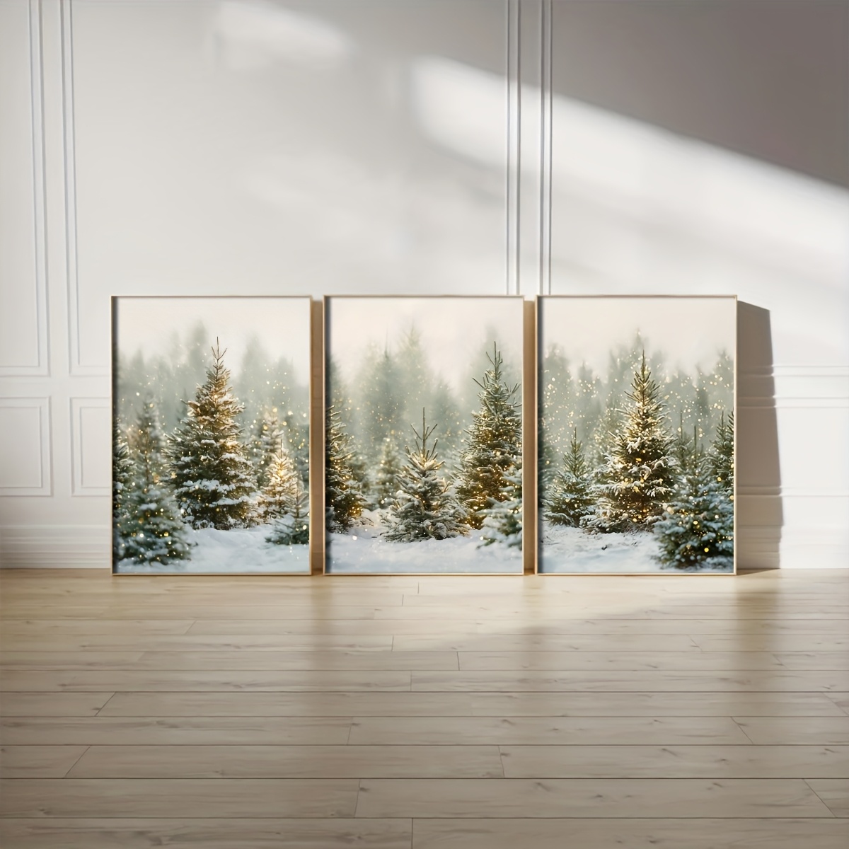 Set 3 Lukisan Dinding Hutan Pi - Abstract Canvas Set ulasan dan harga
