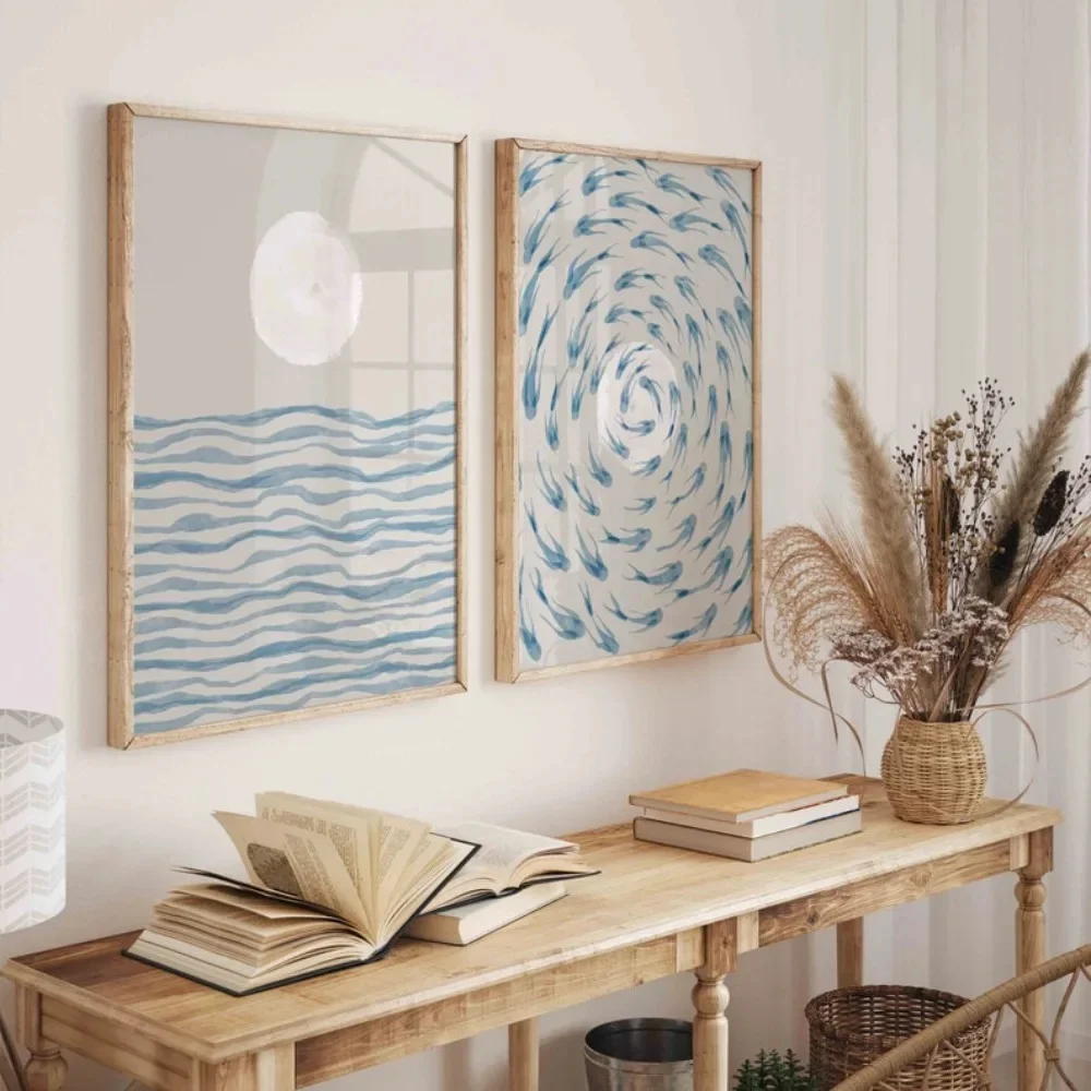 2 buah lukisan kanvas tanpa bi - Abstract Canvas Set ulasan dan harga