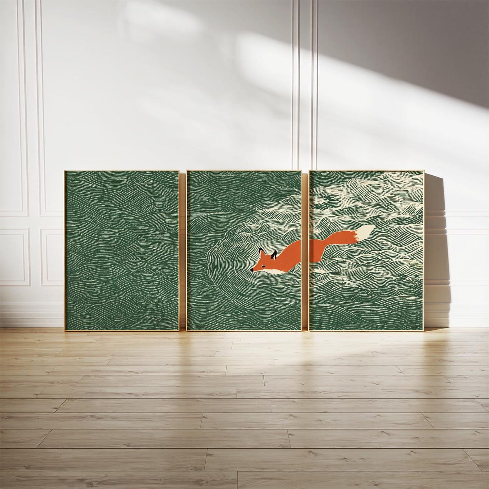 3 buah lukisan kanvas tanpa bi - Abstract Canvas Set ulasan dan harga