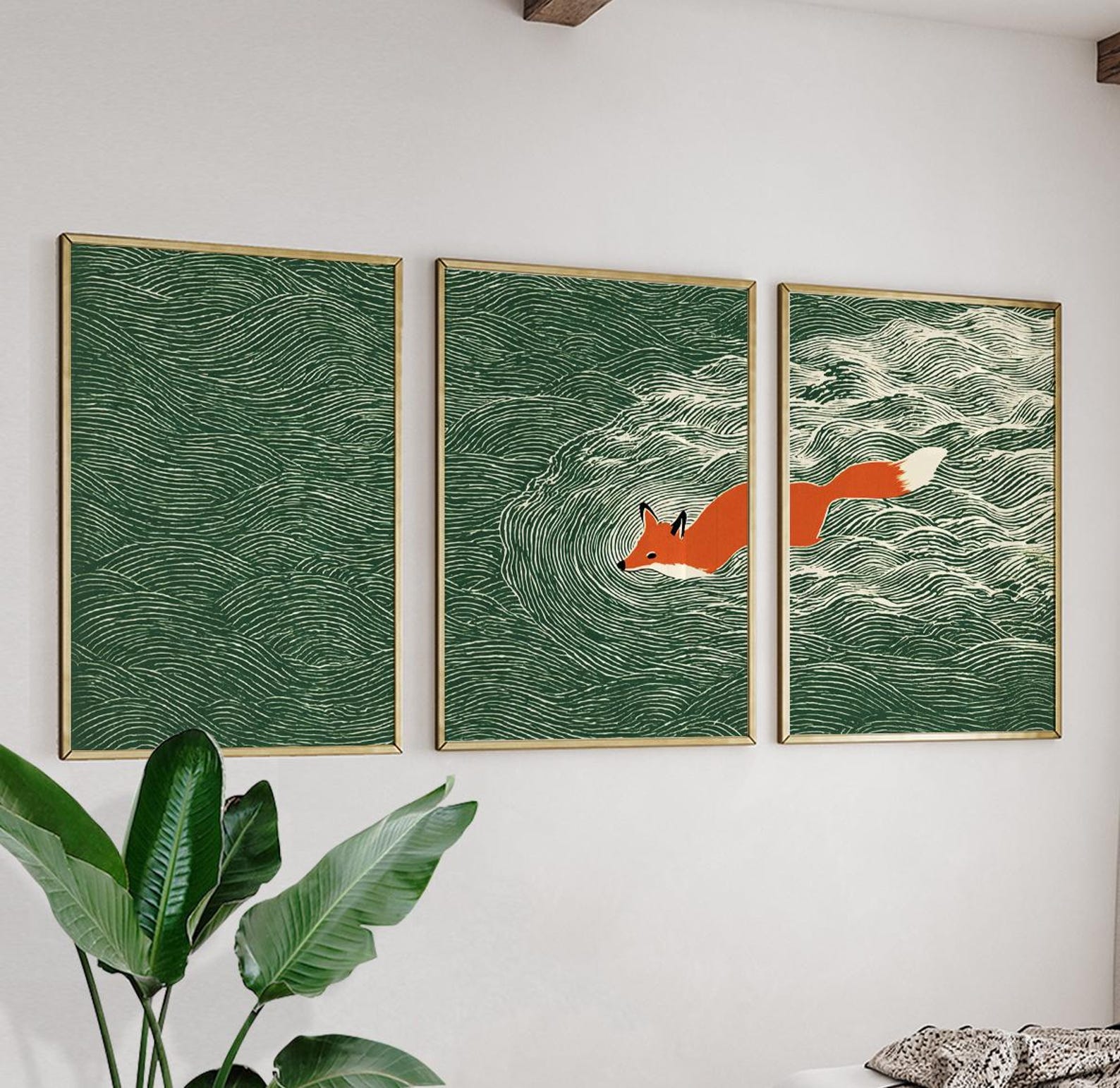 3 buah lukisan kanvas tanpa bi - Abstract Canvas Set ulasan dan harga
