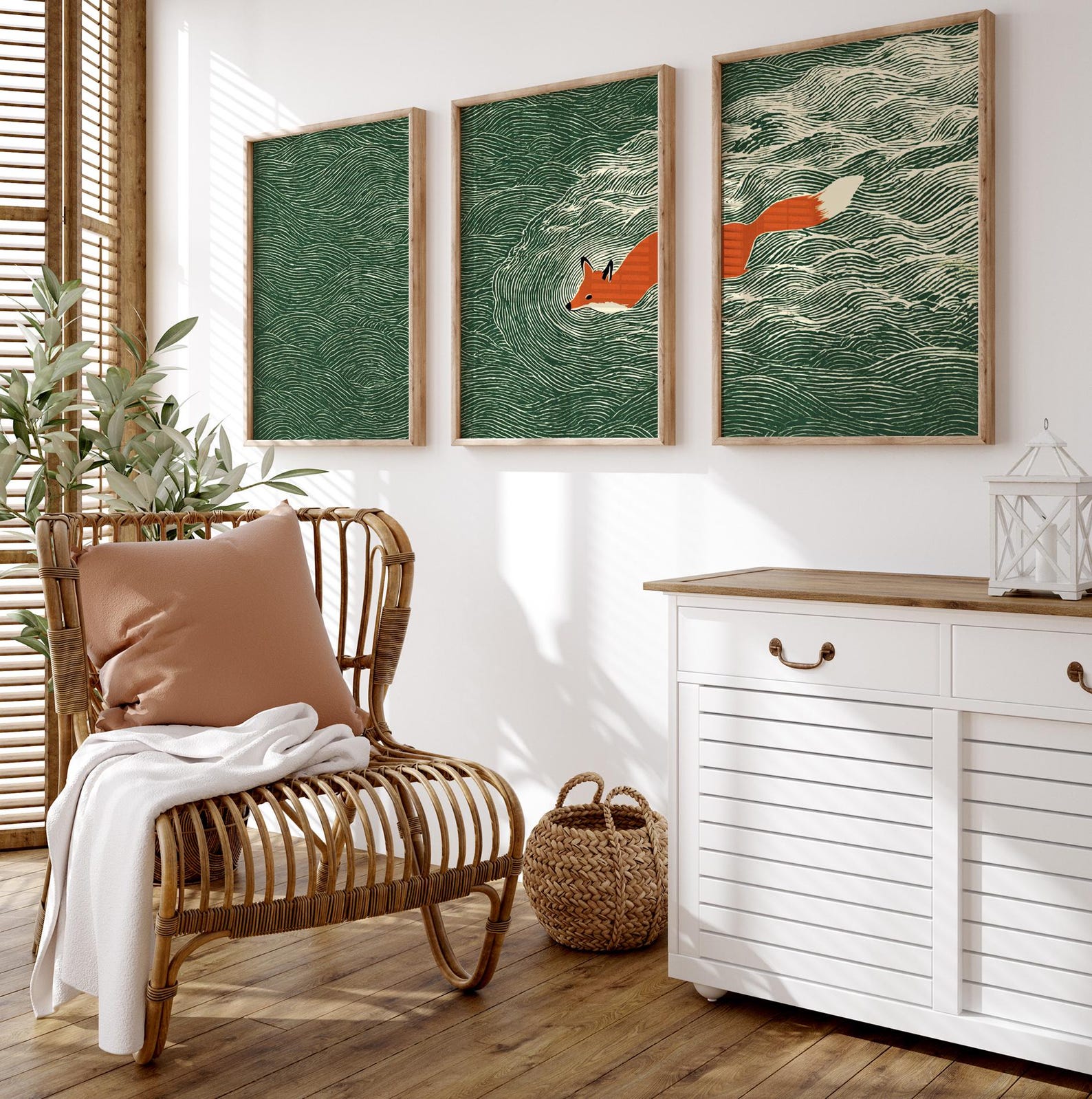 3 buah lukisan kanvas tanpa bi - Abstract Canvas Set ulasan dan harga