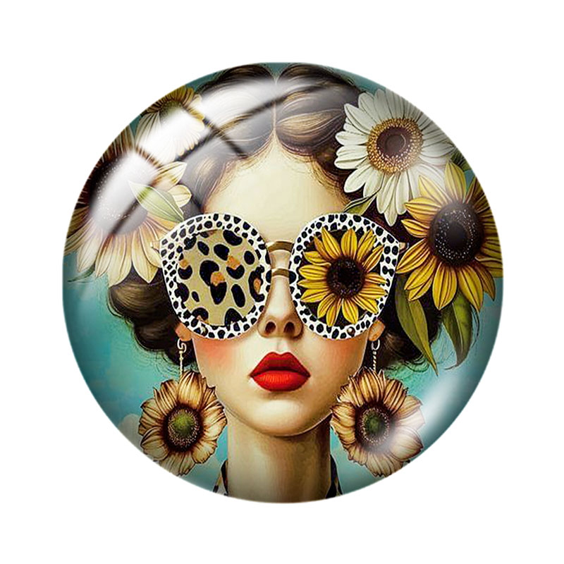 Cabochon kaca Beauty Girl Flow - Vase Decor ulasan dan harga