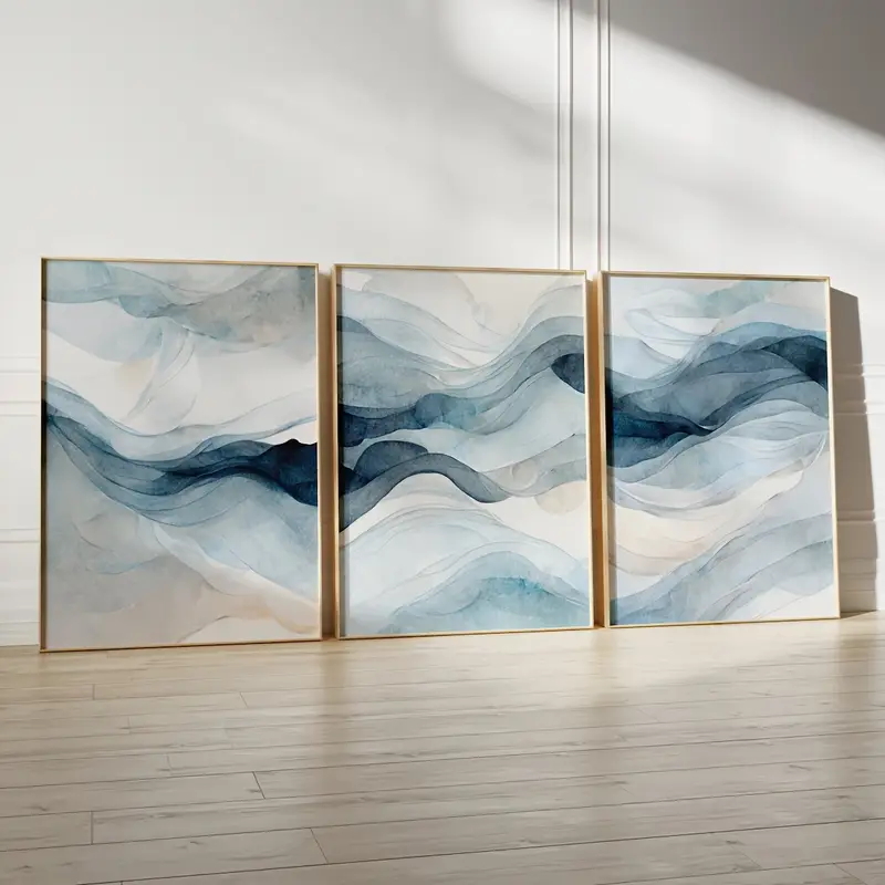 3 Buah/Set Cetak Kanvas Cat Ai - Abstract Canvas Set ulasan dan harga