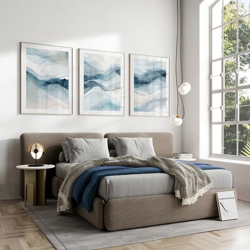3 Buah/Set Cetak Kanvas Cat Ai - Abstract Canvas Set ulasan dan harga