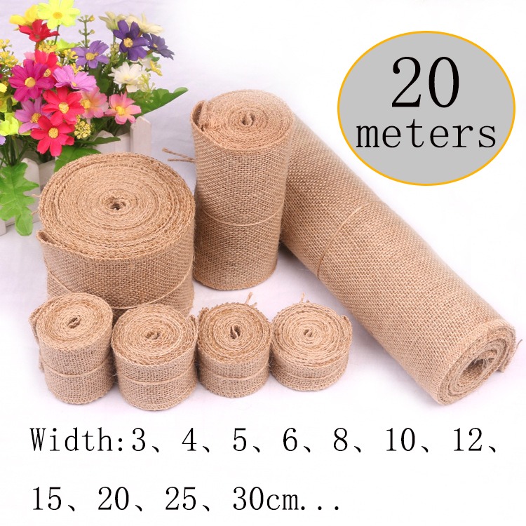 Kain Linen Jute Alami 5-30CM 2 - Table Runner ulasan dan harga
