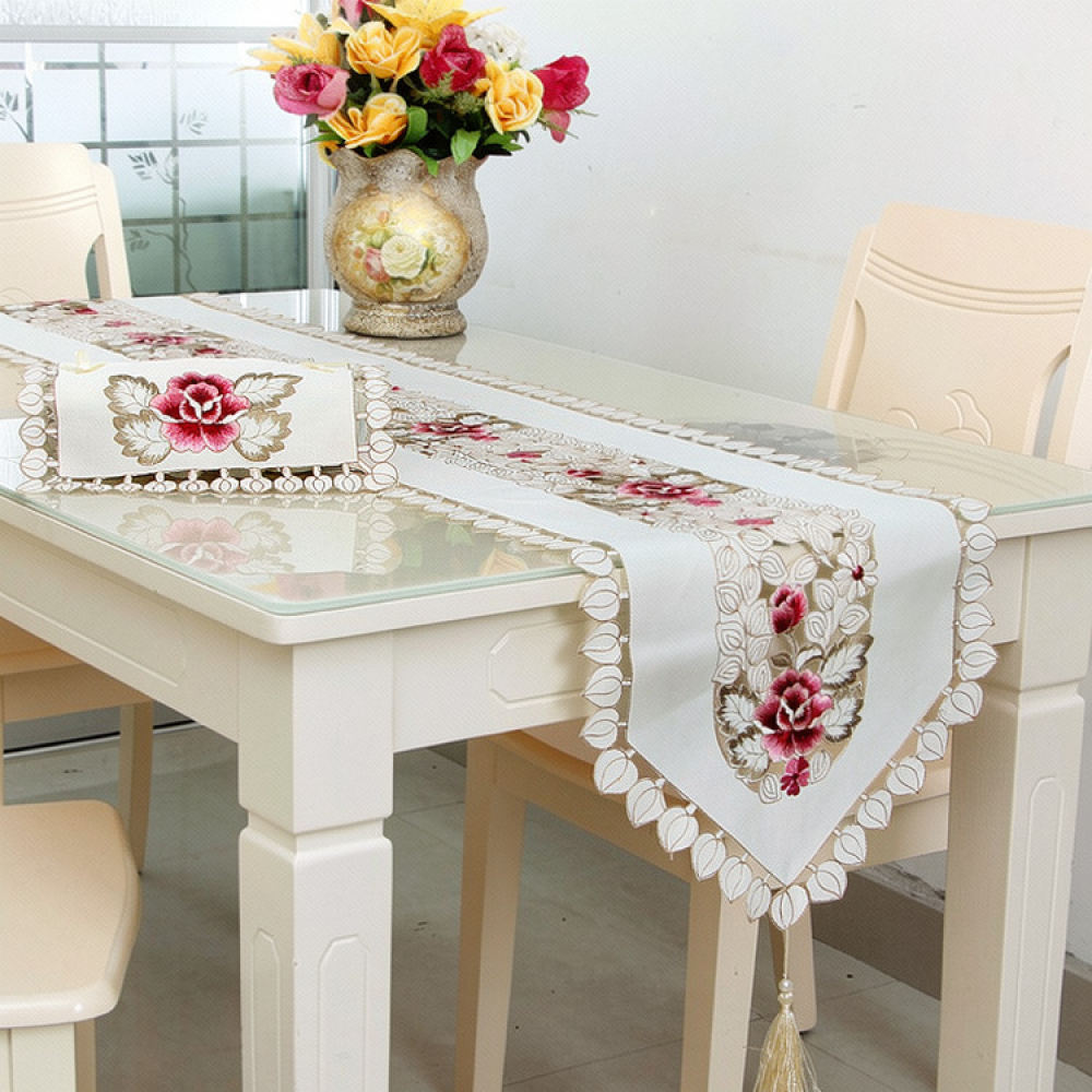 Taplak Meja Bordir Motif Bunga - Table Runner ulasan dan harga