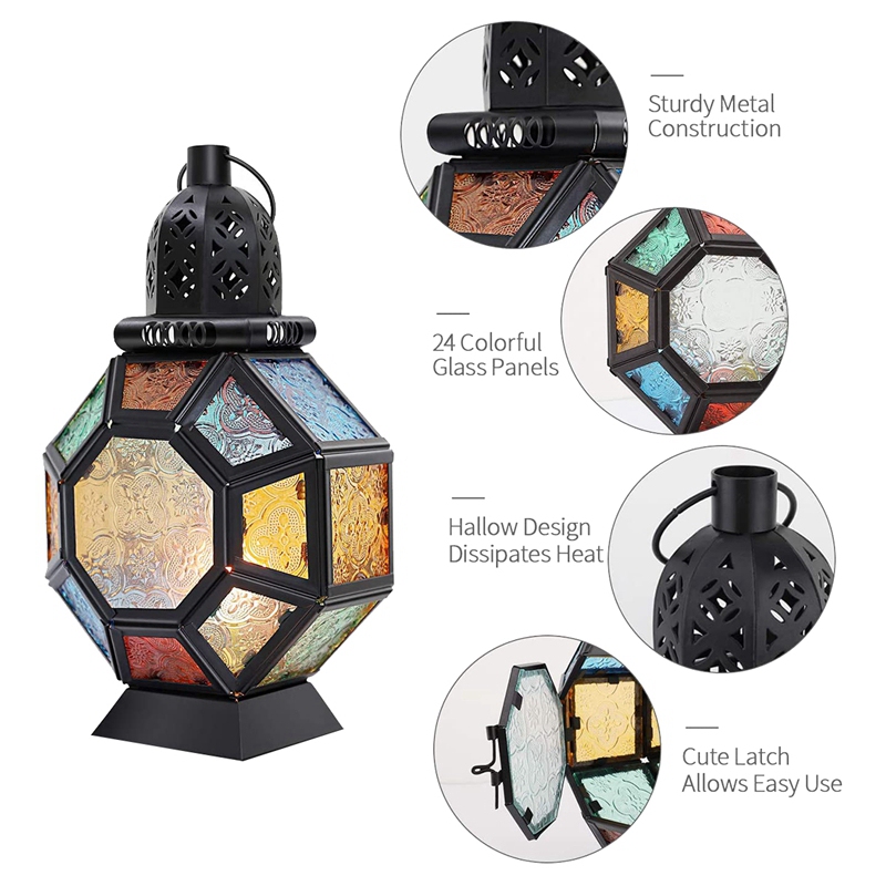 Lentera Lilin Besi Retro, Temp - Candle Holder Decor ulasan dan harga
