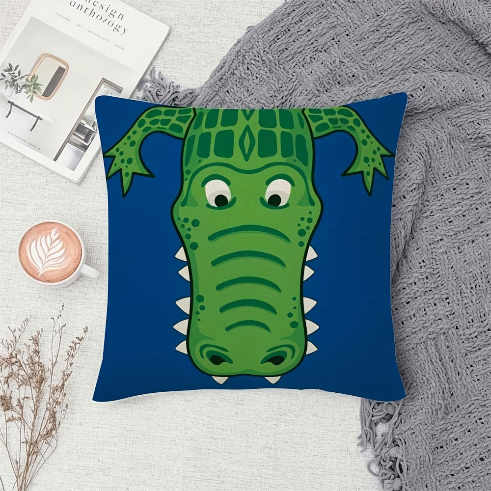 Sarung Bantal Hias Buaya Hijau - Throw Pillow ulasan dan harga