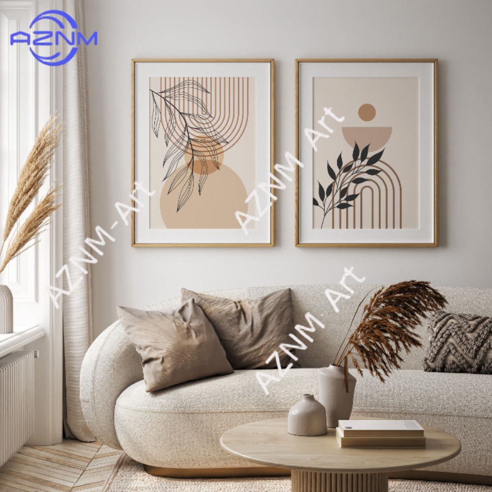 1/2 Buah Set Seni Dinding Bota - Abstract Canvas Set ulasan dan harga