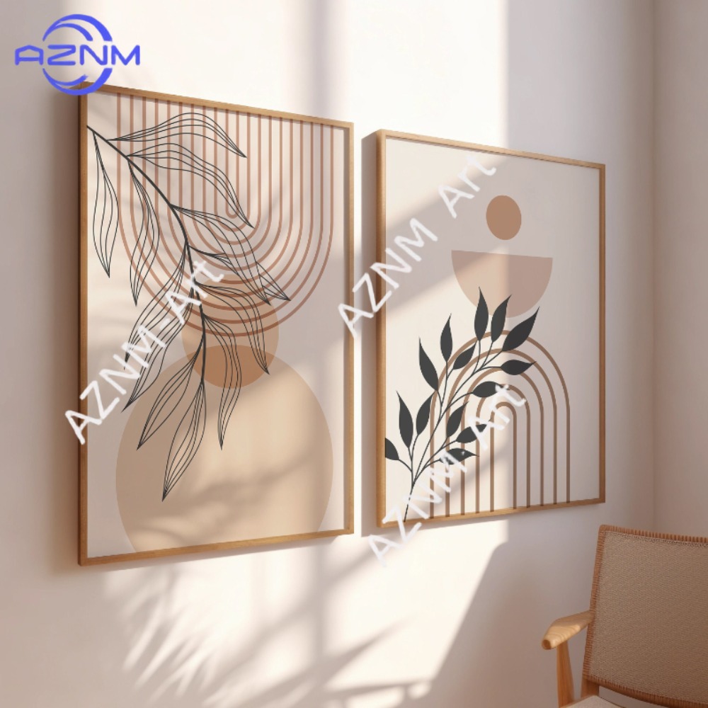 1/2 Buah Set Seni Dinding Bota - Abstract Canvas Set ulasan dan harga